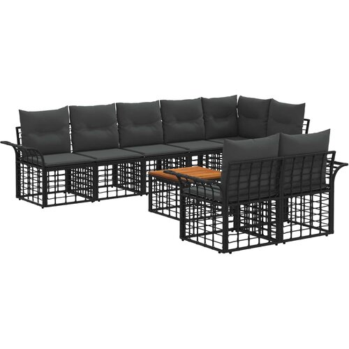  Set vanjskih sofa 9 pcs Crna i tamno siva poliratan Cijene