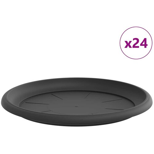 vidaXL Krožni cvetlični pladenj 24 pcs Črna Ø 27 x 2,5 cm Plastika, (5000207508) Cene