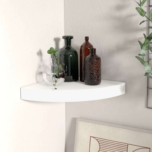 vidaXL Plutajuća kutna polica bijela 25 x 25 x 3,8 cm MDF Cijene