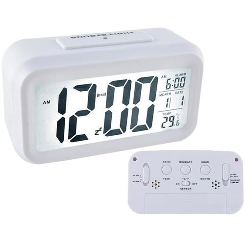 Bela digitalna budilka in termometer Slike