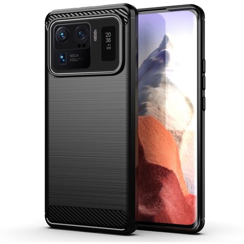  Gumijasti / gel etui Carbon za Xiaomi Mi 11 Ultra - črni Cene
