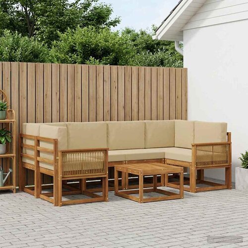  Set vanjskih sofa 7 pcs Prirodna i bež Poliester Cene
