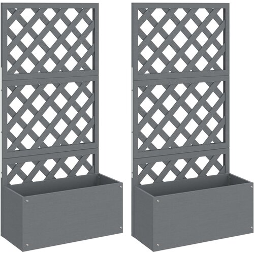 Maison Chic Cvetlično korito - Cvetlični Lonec z mrežo 2 kosa sive barve 65x33x135 cm WPC, (21790077) Cene