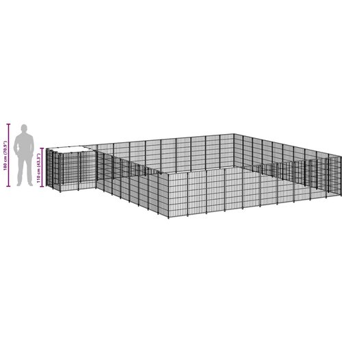  Kavez za pse crni 31,46 m&amp;sup2; čelični Slike
