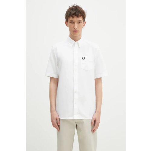 Fred Perry Pamučna ko&amp;scaron;ulja za mu&amp;scaron;karce, boja: bijela, regular, s button-down ovratnikom, M8730.100 Slike