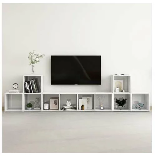  TV omarica 5-delna visok sijaj bela iverna plošča