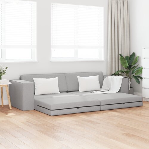 vidaXL tla kavč postelja 2-v-1 oblačno siva 245x150x60.5 cm tkanina Cene