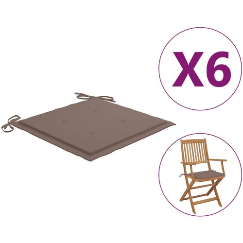 VidaXL Blazine za vrtne stole 6 kosov taupe 40x40x3 cm blago Slike