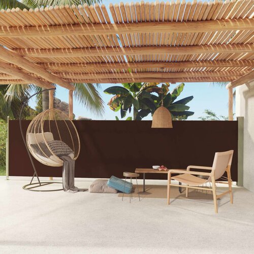 vidaXL Uvlačiva bočna tenda za terasu 140 x 600 cm smeđa Cijene