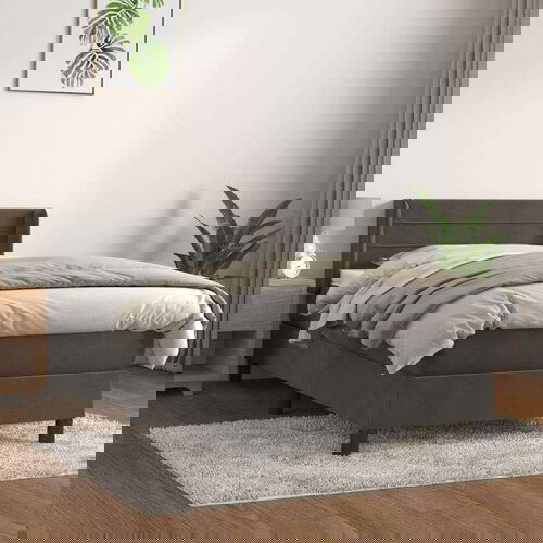 Box spring krevet s madracem tamnosivi 100x200 cm baršunasti Cijene