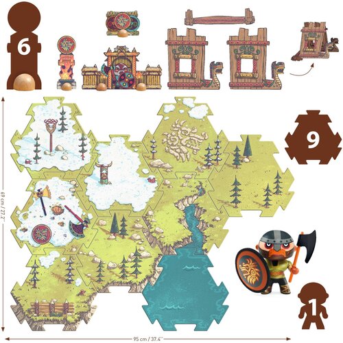 Djeco Arty Toys &ndash; Velika sestavljanka &ndash; pirat Alric iz dežele Vikingov &ndash; 15 kosov Cene