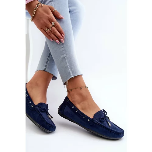 Kesi Women's suede loafers Navy Blue Si Passione