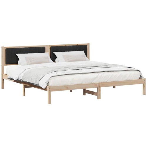  Krevetna konstrukcija Crna 200 x 200 cm Čvrsto borovo drvo Smeđa Slike