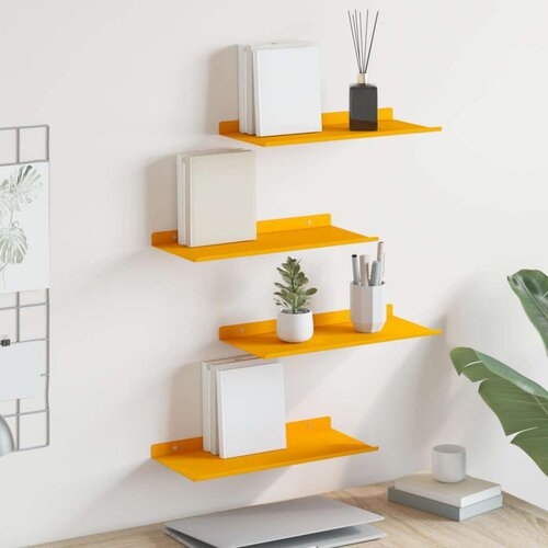  Polica na zidu s policom Zidne 4 pcs Žuta 40 x 18 x 2 5 cm - žuta boja senfa 40 x 18 cm 4 Cijene