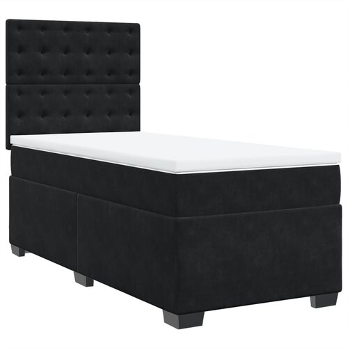 Maison Chic Box spring postelja - Vzmetna postelja z vzmetnico črna 100x200 cm žamet SL16910, (21883924) Cene