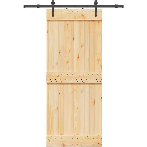 vidaXL Drsna vrata s kompletom vodil 85x210 cm trdna borovina Cene