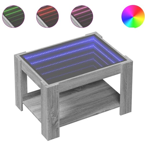 Maison Chic Klubska mizica - kavna mizica - Nizka mizica LED siva sonoma 73x53x45 cm inženirski les, (21755365) Cene