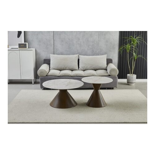 Arti Klub sto CT 6055 Set, Beč ploča /Braon metalno postolje fi800 + fi600mm ( 800-608 ) Slike