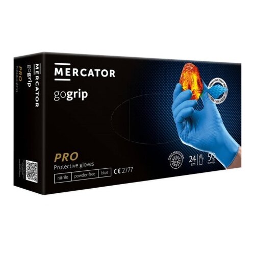 MERCATOR Jednokratne rukavice MERCATOR GOGRIP PRO plave bez pudera Slike