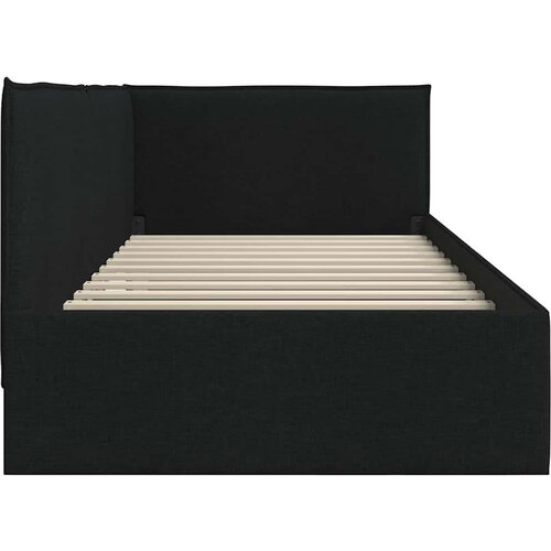 VidaXL kutni okvir kreveta s uzglavljem crna 80 x 200 cm bar&amp;scaron;un Slike