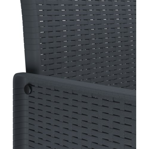 vidaXL Set za blagovanje u vrtu od 3 dijela s jastucima Antracit Poly Rattan Cene