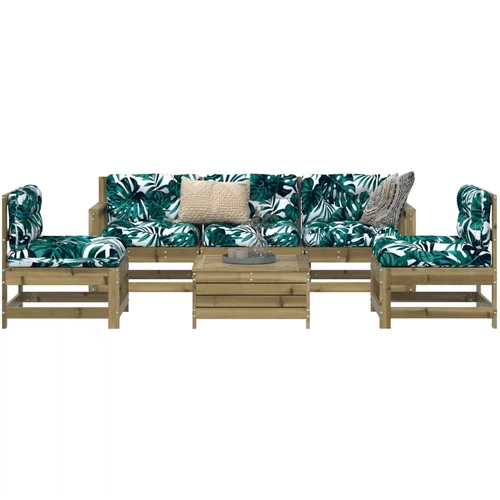 vidaXL 6-dijelni set vrtnih sofa od impregnirane borovine