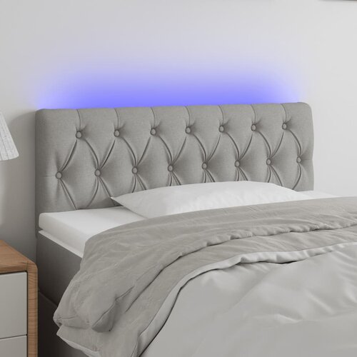 vidaXL LED posteljno vzglavje svetlo sivo 100x7x78/88 cm blago Cene