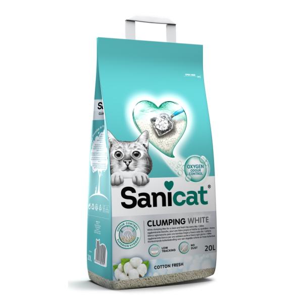 Sanicat pijesak za mačke Clumping White Cotton Fresh 20 l Cene