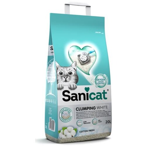 Sanicat posip Clumping White Cotton Fresh 20 l Cene