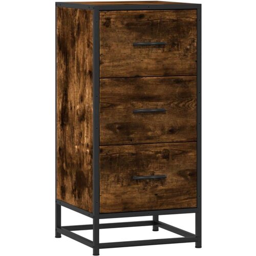  Komoda boja hrasta 35 5x35x76 cm konstruirano drvo i metal Slike
