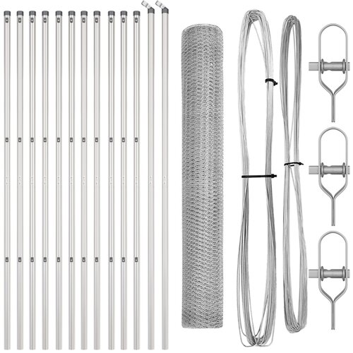 vidaXL Set Ograde Set od 2 Pocinčani Čelik 25 m Izdržljiv Cijene