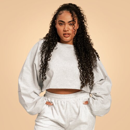 BeastPink žensku duks Cropped Bliss Grey Slike