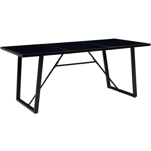 VidaXL Jedilna miza črna 180x90x75 cm kaljeno steklo Slike