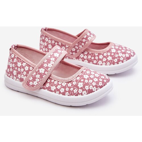 Boto Children's Velcro Ballerinas In Print Pink Selah Cene