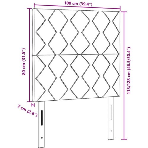 VidaXL Naslon za glavu dizajn s dijamantnim blokovima svjetlosivi 100 cm, Naslon za glavu dizajn s dijamantnim blokovima svjetlosivi 200 cm Slike