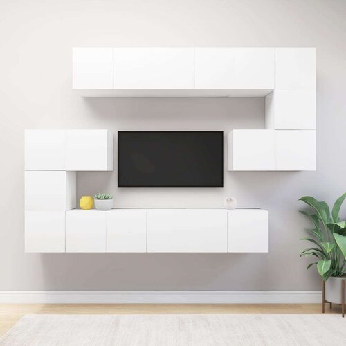  10-dijelni set TV ormarića bijeli od iverice Cijene
