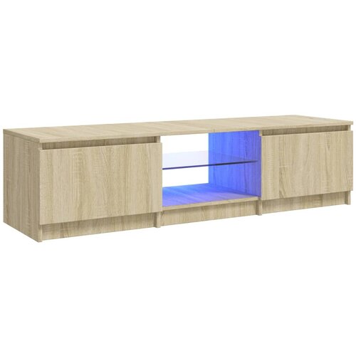 Maison Chic TV omarica - TV stojalo - Televizijska omarica z LED lučkami sonoma hrast 140x40x35,5 cm, (21699596) Slike