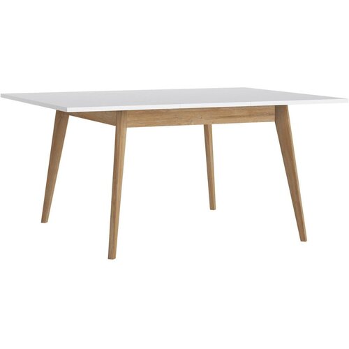 M&amp;ouml;max raztegljiva miza plissee, bela, hrast, 120-160x120 Slike