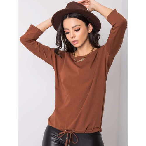 Fashion Hunters Women's brown cotton blouse Slike