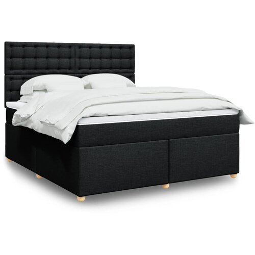vidaXL Krevet s oprugama i madracem crni 180x200 cm od tkanine Cijene