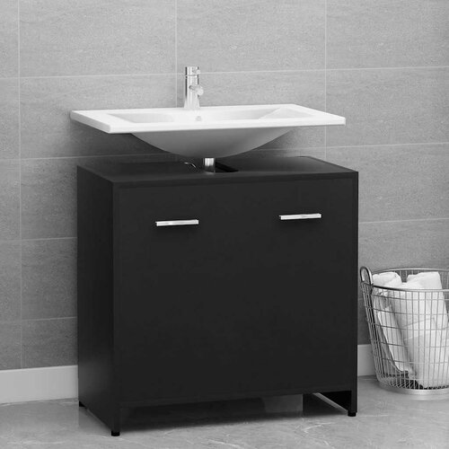 Furnova Kopalni&amp;scaron;ka omarica črna 60x33x61 cm iverna plo&amp;scaron;ča, (21947478) Slike