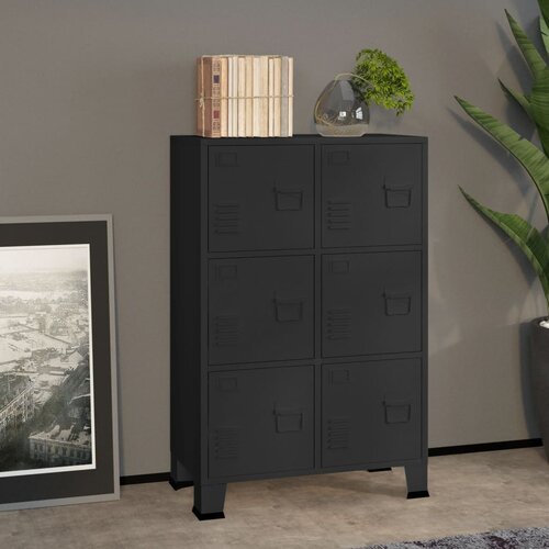 vidaXL industrijska arhivska omarica črna 75x40x115 cm kovina Cene