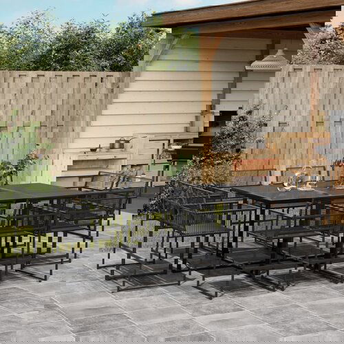 vidaXL 11-dijelni vrtni blagovaonski set od poliratana crni Cene