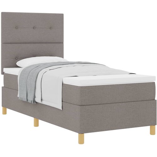 vidaXL Postelja z vzmetnico z vzmetnico Taupe 80 x 200 cm blago, (5000141986) Cene