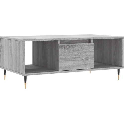 Maison Chic Klubska mizica - kavna mizica - Nizka mizica siva sonoma 90x50x36,5 cm inženirski les, (21752530) Slike