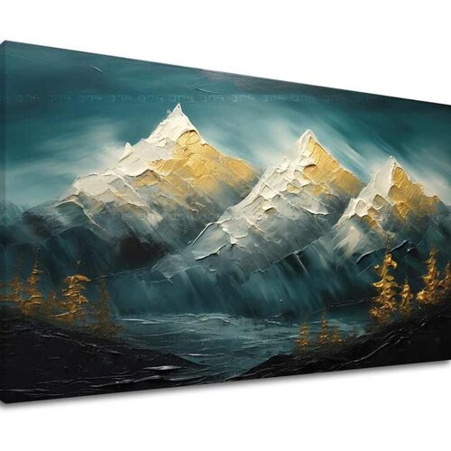  Sodoben stenski dekor Obzorje zlate harmonije - PREMIUM ART Slike