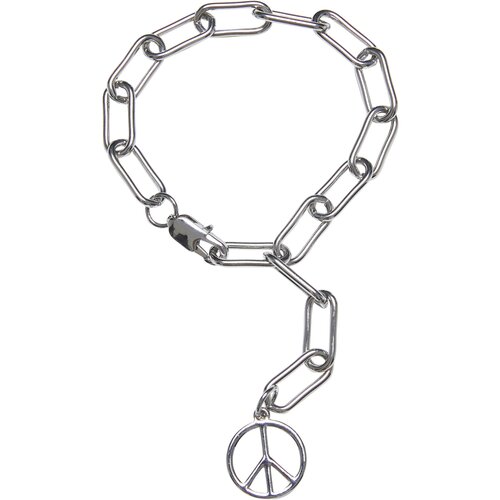 Urban Classics Accessoires Y Chain Peace Pendant Bracelet silver Slike