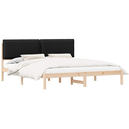 vidaXL Posteljni okvir z oblazinjenim vzglavjem Črna 200 x 200 cm, (5000100838) Cene
