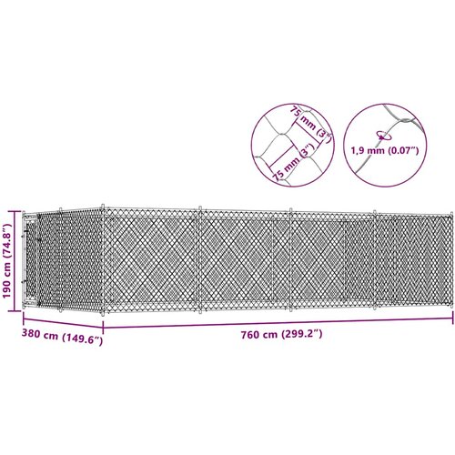  kavez za pse 7,6 x 3,8 x 1,9 m Slike
