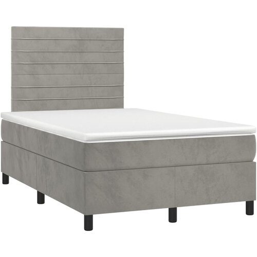 Box spring krevet s madracem svjetlosivi 120x200 cm bar&amp;scaron;unasti Slike